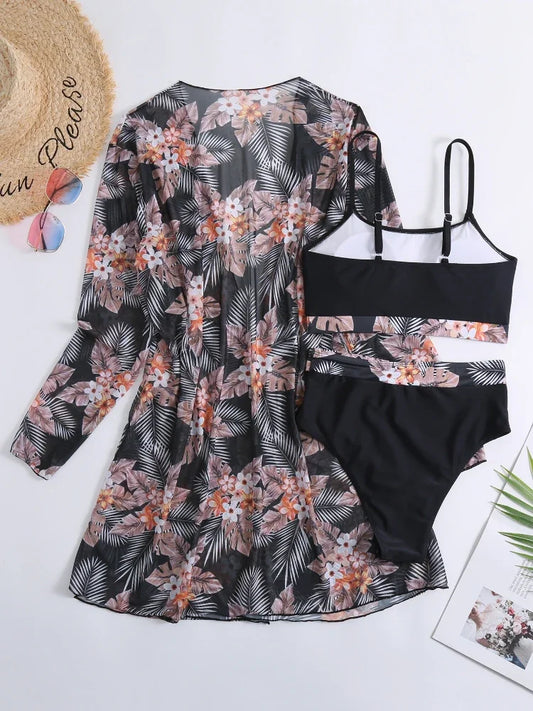 Luxe Strappy Swimsuit – Floral Dream