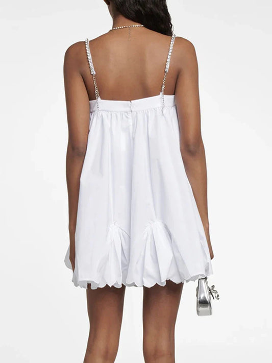 Cold White Flowers Mini Dress