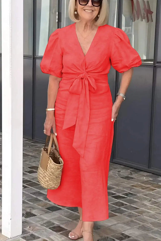 Shaylaâ„¢ - Elegant V-Neck Dress