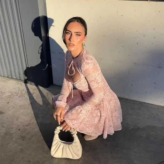 Grey Clouds Roll Over Mini Dress