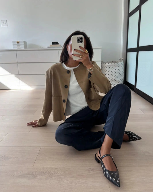 Dusk Women's Jacket | Suede, Button Front