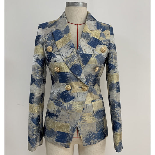 Asymmetric Jacquard Women Blazer