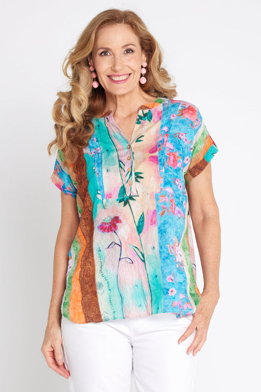 Tessa Top - Vivid Summer Birds