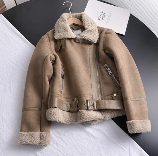 Geneva Women's Jacket | Shearling, Moto Style