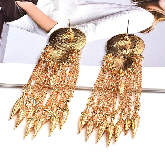 Burning Flames Tassels Drop Earrings