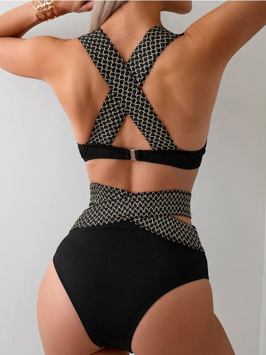 Boho Strappy Swimsuit – Satin Glow