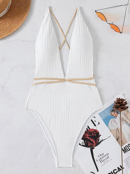Sculpted Strappy Swimsuit – Vintage Chic