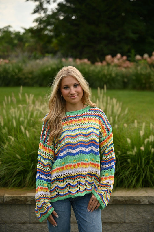 Rose Striped Sweater