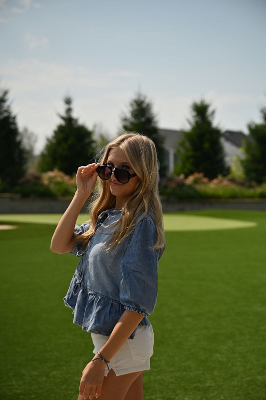 Denim Baby Doll Top