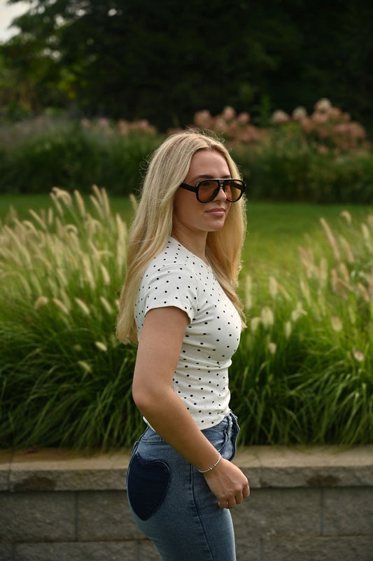 Polka Dot Tee - White