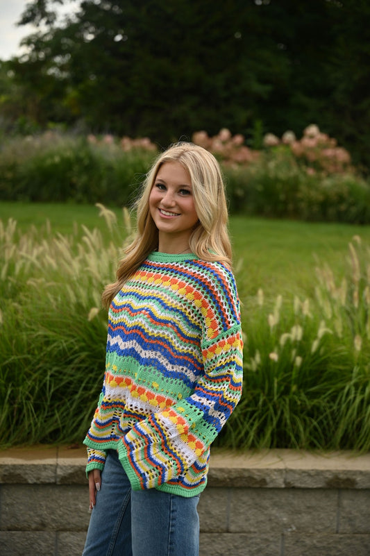 Rose Striped Sweater