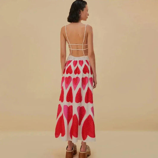 RED HEARTS V ECK SLING Dress