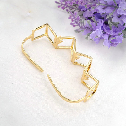 Gold Plated Geometry Palm Bangle The Back of The Hand