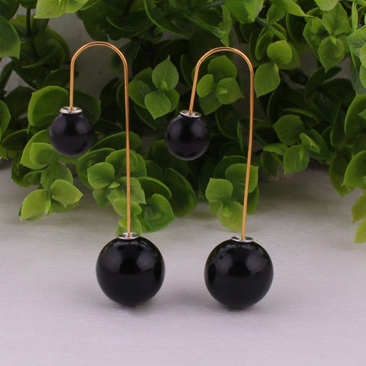 14 Colors Ladies Double Sided Simulated Pearl Stud Earrings