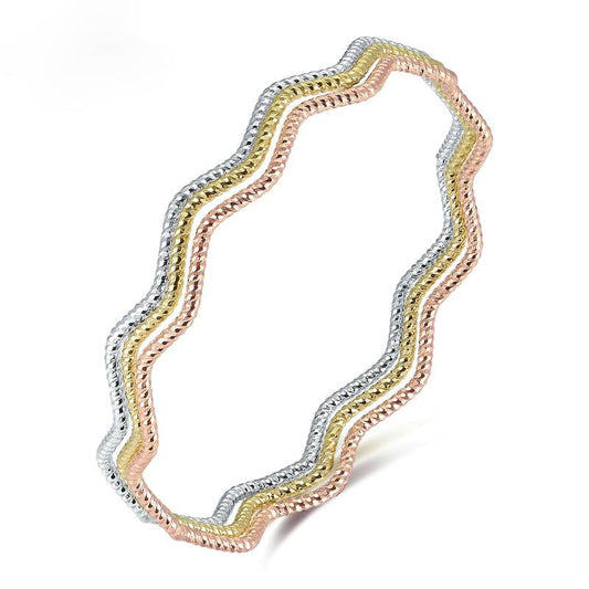 Classic Three Gold Color Copper Woman Bangle