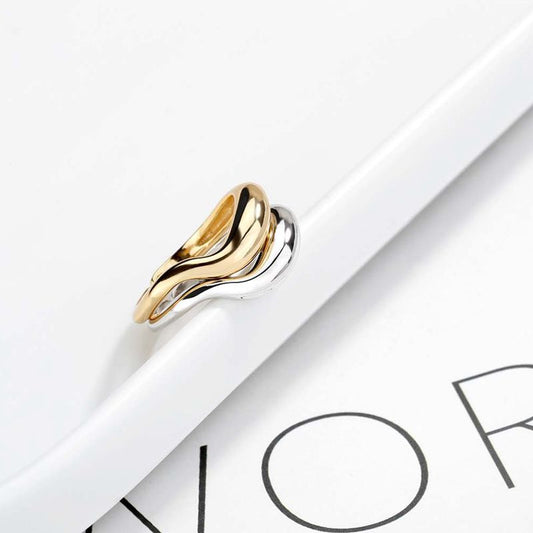 Korean Style 925 Sterling Silver Double Loop Rings