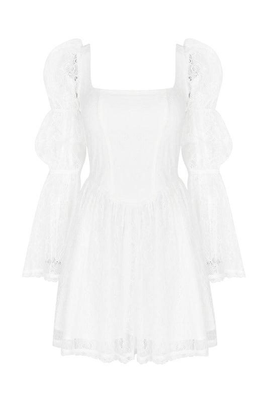 Sancia Vintage Puff Sleeve Mini Dress