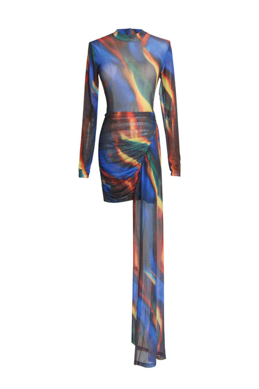Nasya Multi Color Pleat Dress