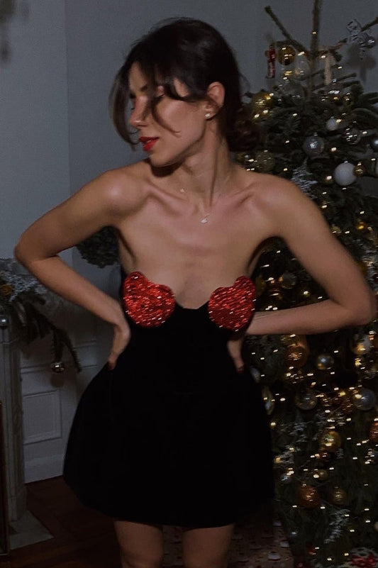 Red Crystal Heart Dress