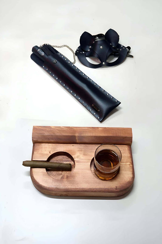 Fantasy Set of 3 - Whip, Mask and Cup Holder - Ashtray - Master Collection