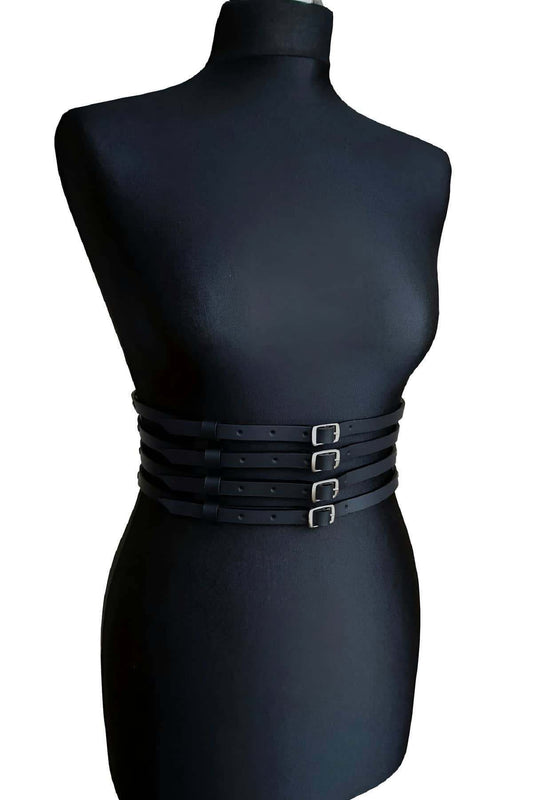 Leather Women's Leather Four Row Waist Belt