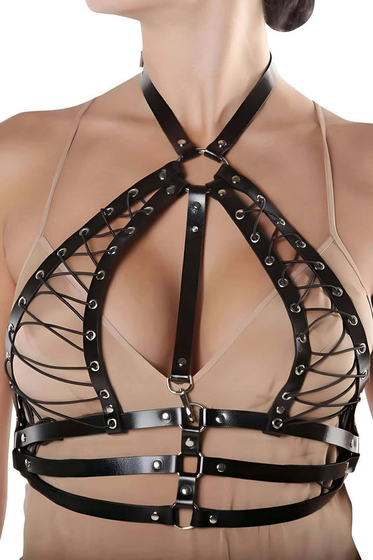 Leather Garment Overbust Rope Belt Harness