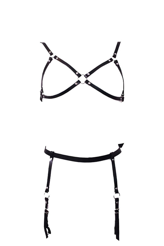 Leather Garter Set Harness - sexy harness
