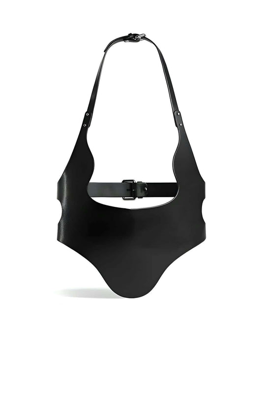 Stylish Corset Belt with Chain Mask Detail, Stylish Leather Belt