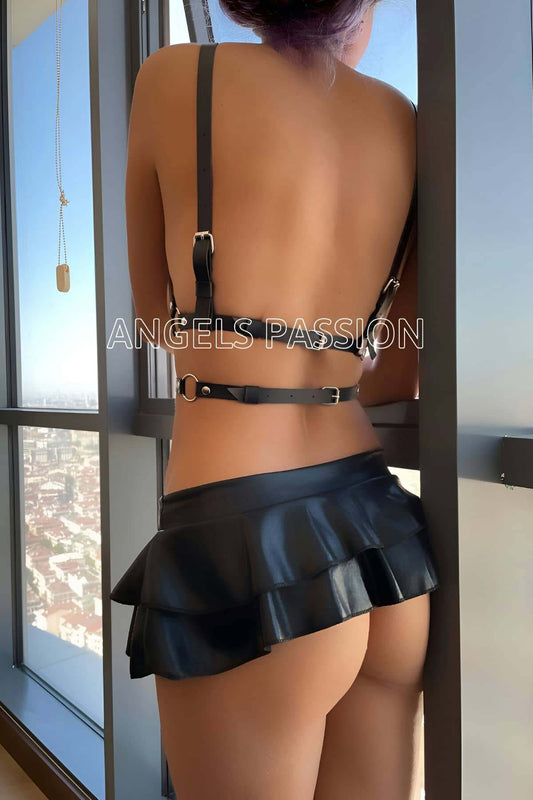 Waist Double Row Triangle Leather Harness