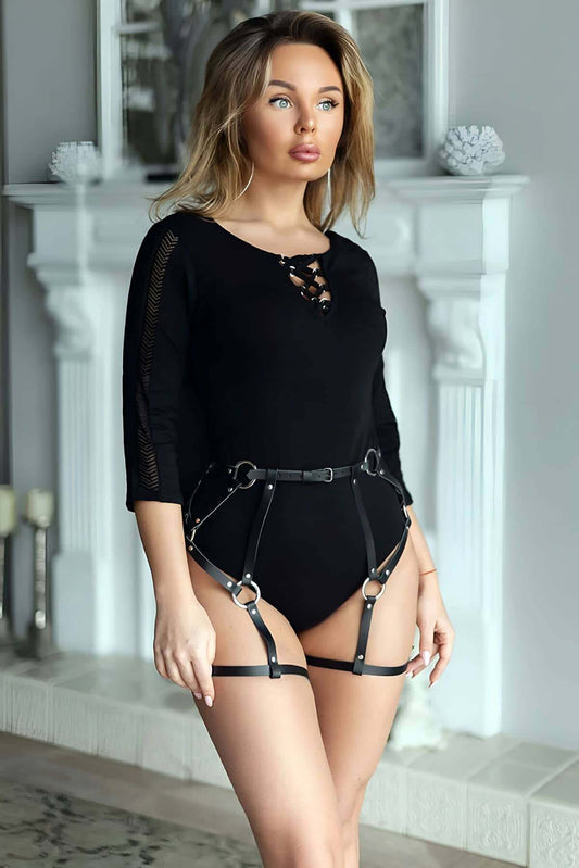 Fantasy Leather Garter Harness - sexy harness