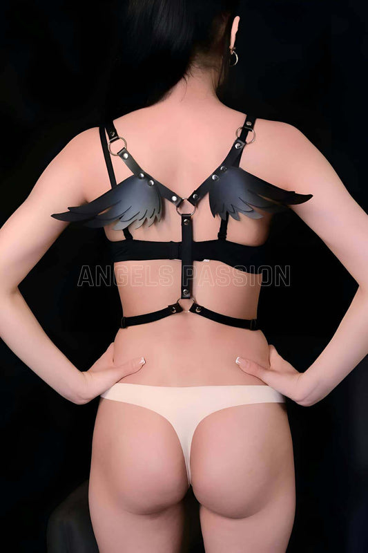 Stylish and Sexy Leather Harness with Wings