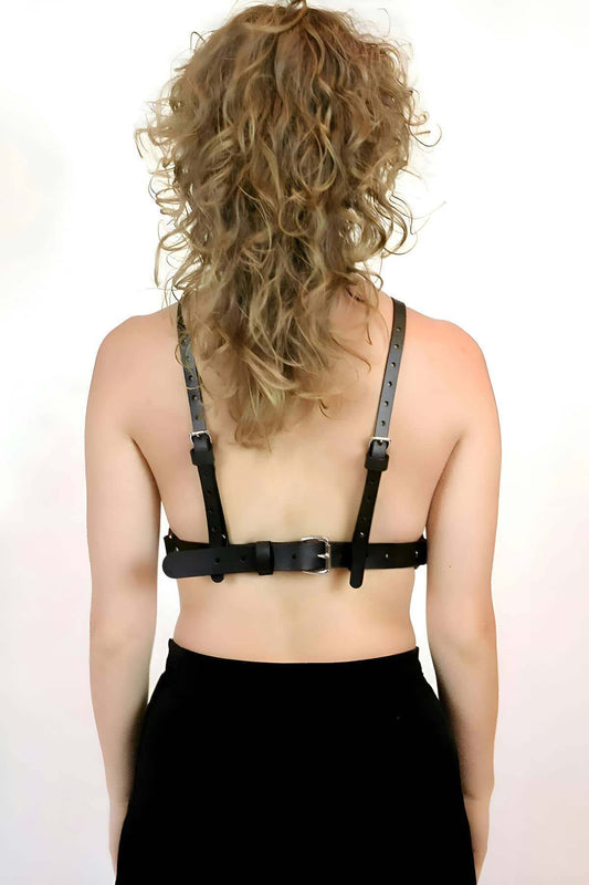 Stylish Leather Chest Belt and Studded Collar