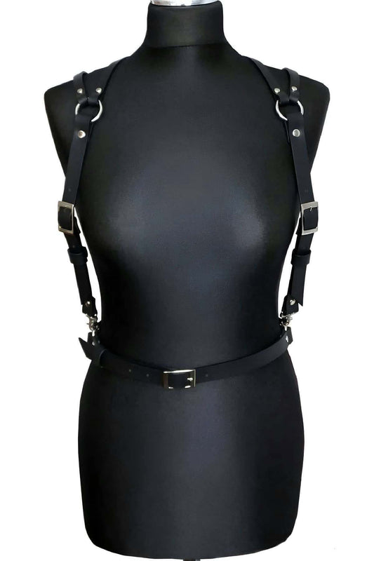 Sexy Leather Shoulder Strap Chest Harness