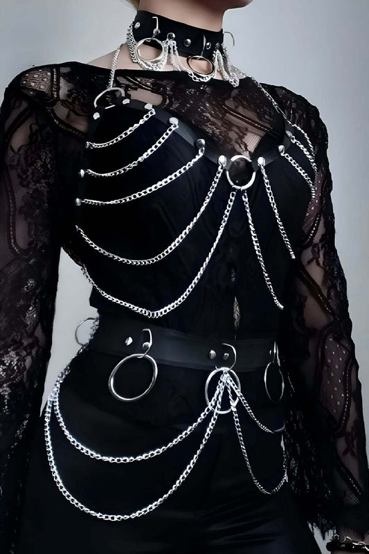 Chain Collar, Bra and Belt Set