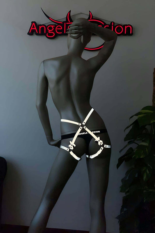 Pole Dance Wear Sexy Reflective Harness Wrapped Around Hips