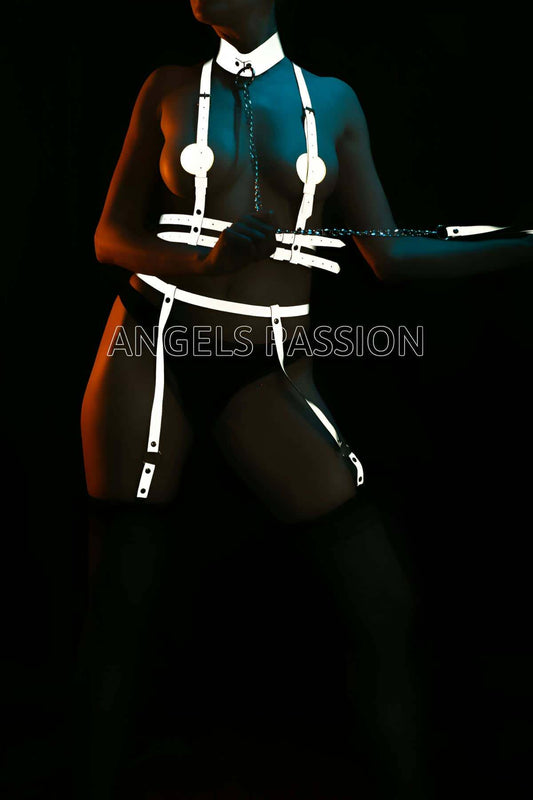 Special Reflective Leash Garter Set Harness