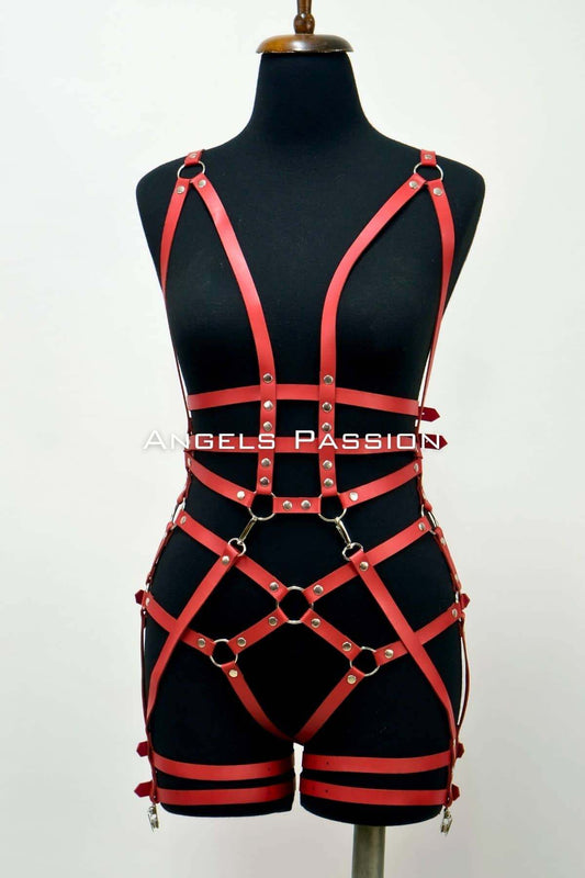 Leather Body Harness, Leather Dancer Costume, Pole Dance Costume
