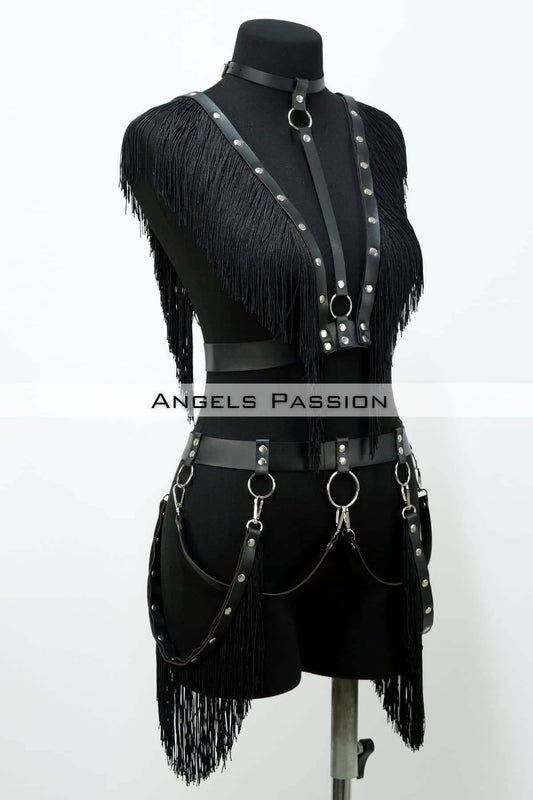 Tassel Leather Harness Set, Tassel Dress Accessory