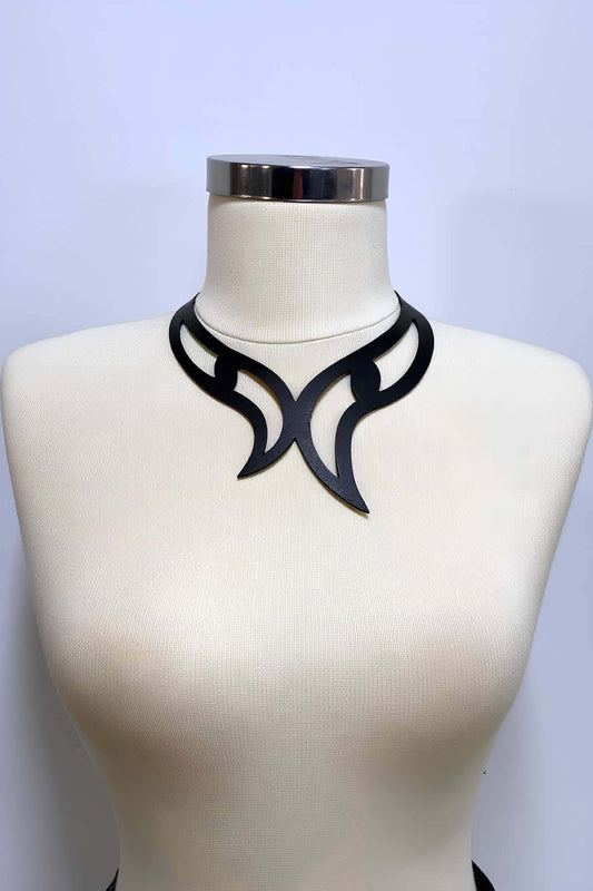 Leather Choker with Eye Detail, Choker Necklace