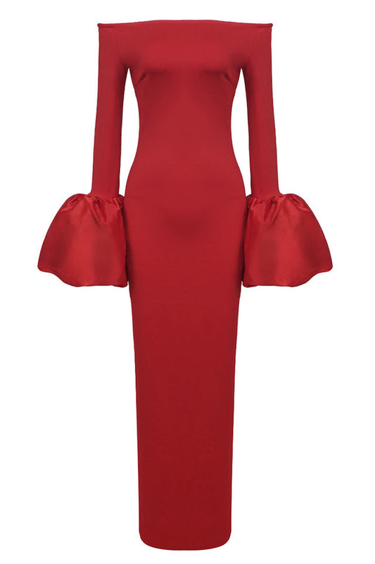 Talia Oversized-Cuffs Gown