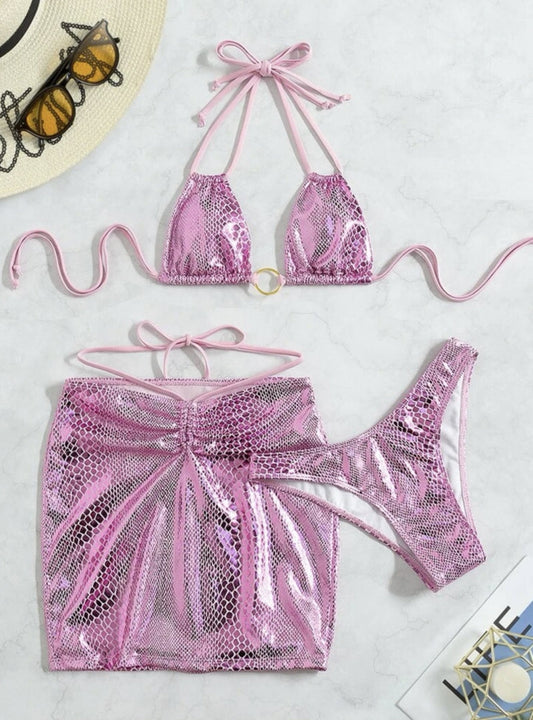 Elegant High-Waist Bikini – Halter Luxe