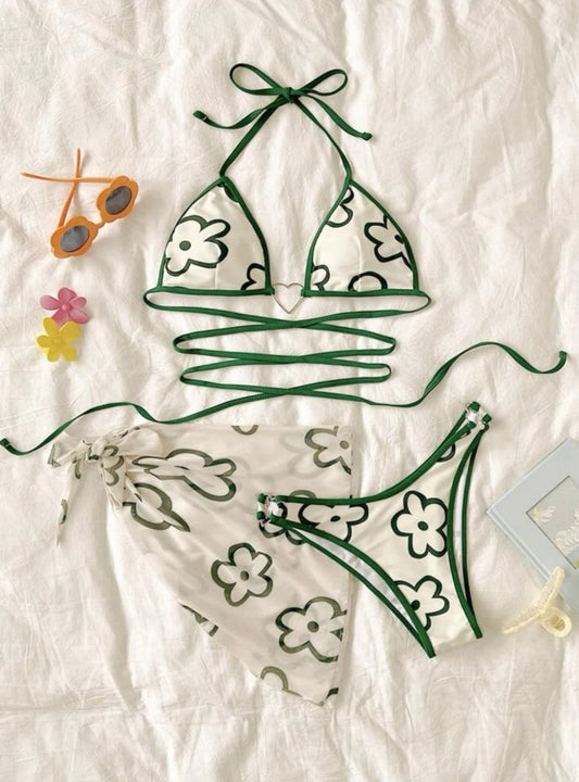 Luxe Triangle Bikini – Floral Dream
