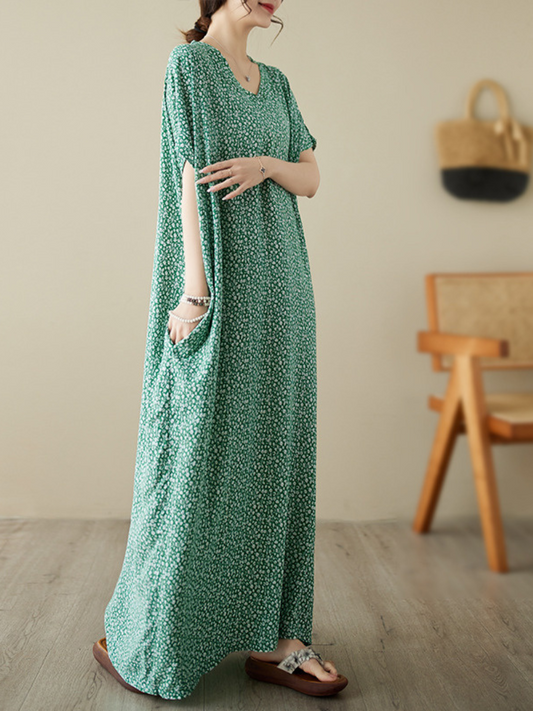 The Lost Heart Cotton V-neck Kaftan Dress