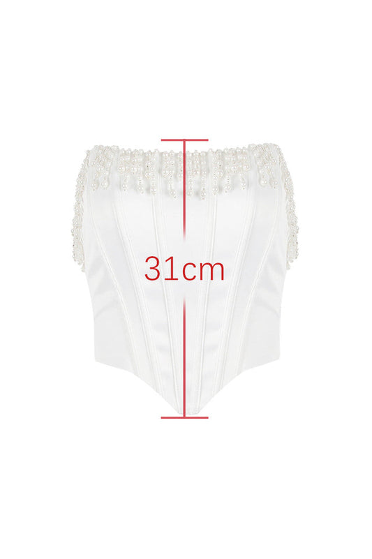 Aubrie Vintage Cream White Beaded Bra