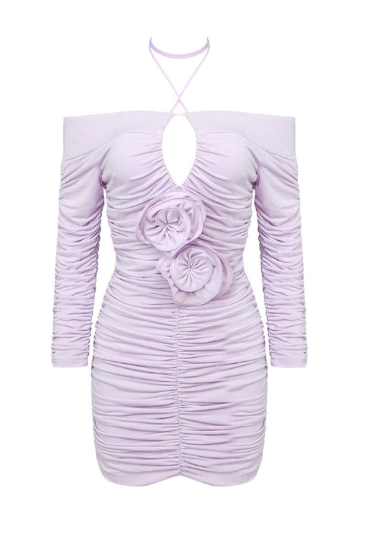 Ruffled Off Shoulder Mini Dress