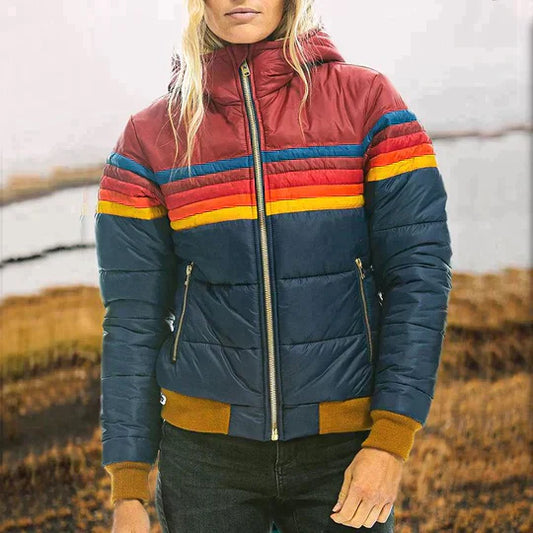 BROOKE | RETRO STRIPED QUILTED JACKET