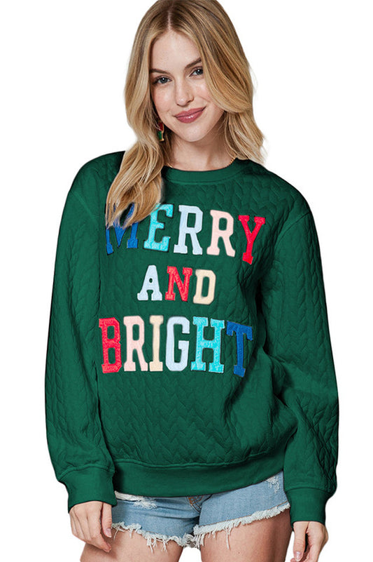 Merry & Bright Quilted Sweatshirt