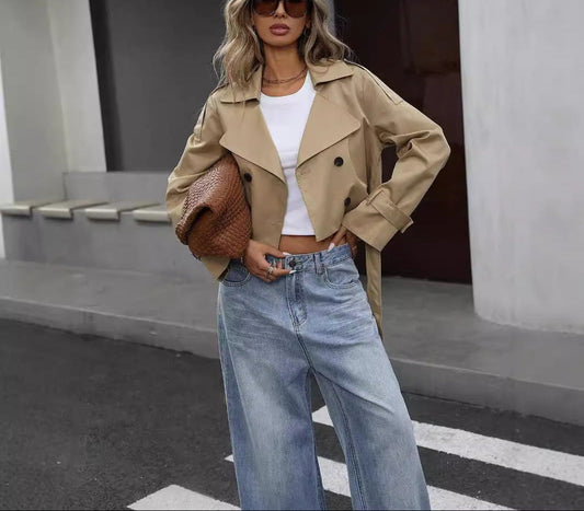 Cipher Women's Jacket | Double Breasted, Cropped