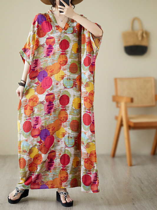 Keep Your Dream Save V-neck Kaftan Dress