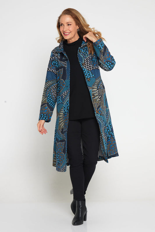Carlton L/S Fleece Lined Coat - Lapis Lazuli